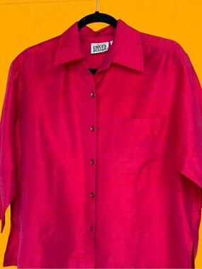 Chico’s Silk Button-Down Jacket